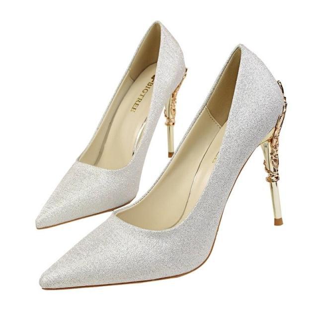Chaussures de mariage élégantes à talon métallique imperméables 10 cm LAKESHI pour femmes