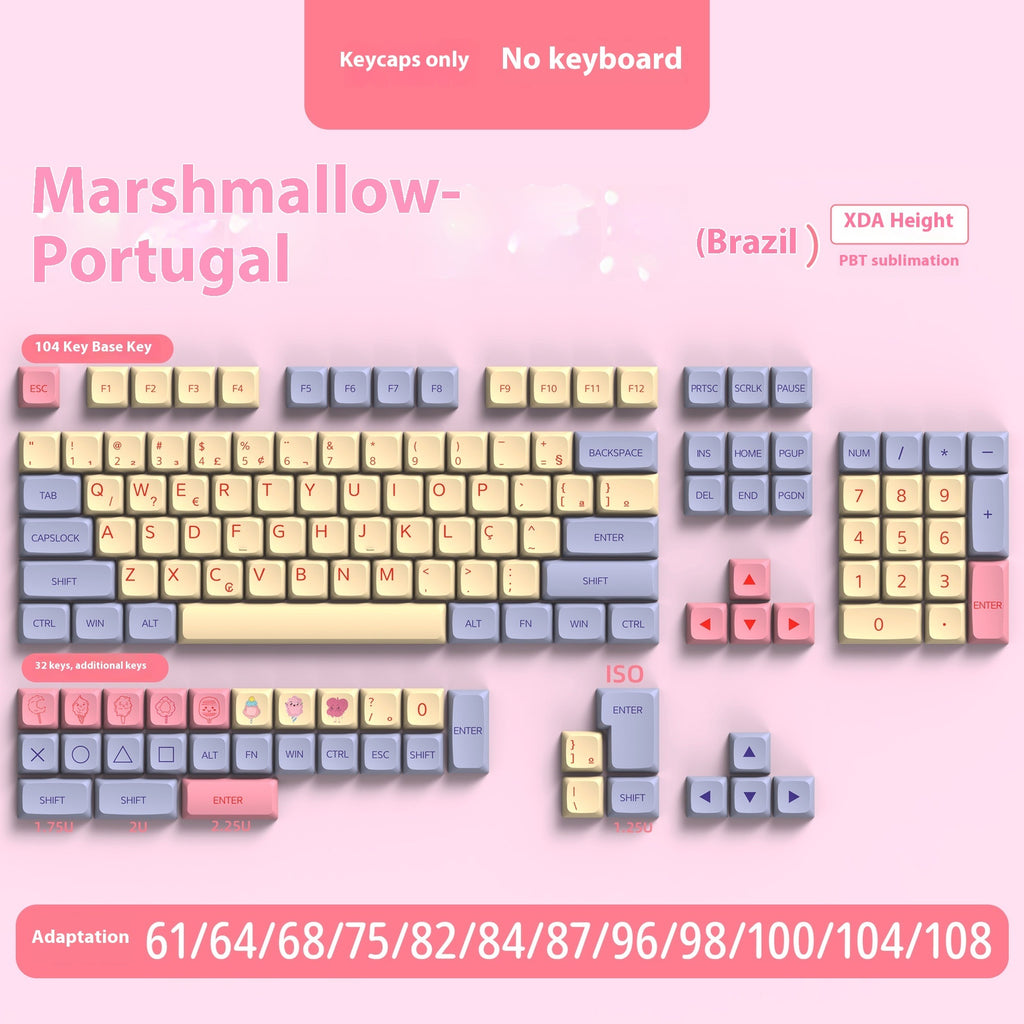 PBT Sublimation Mechanical Keyboard Keycaps Set - 136/139 Keys, Multiple Languages