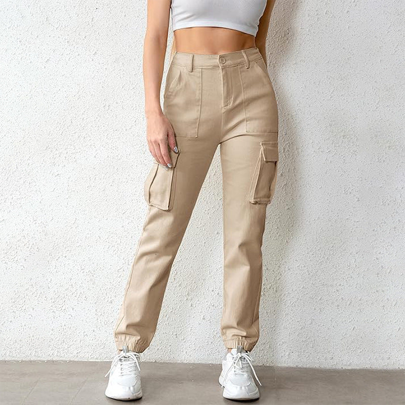 European & American Style Women's High Waist Casual Jogging Overalls