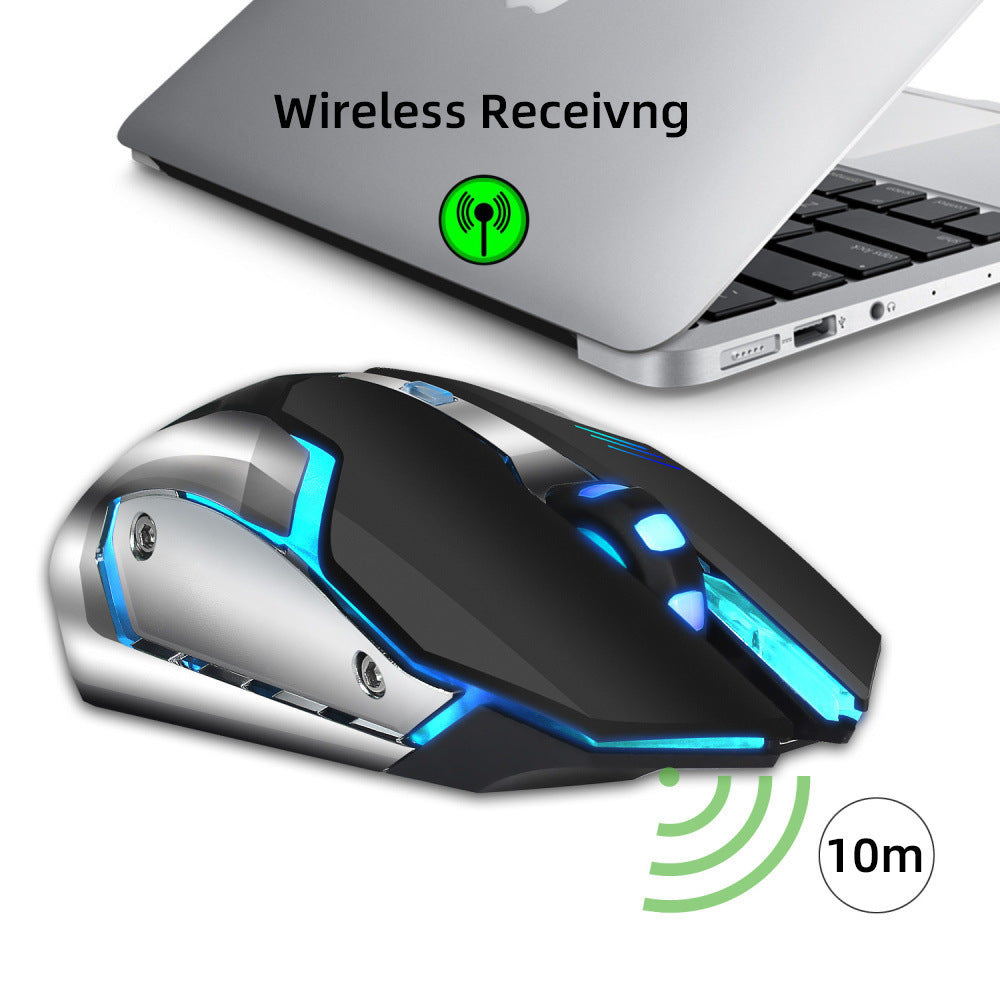 Souris gaming sans fil 2.4G avec lumière LED et 2400 DPI