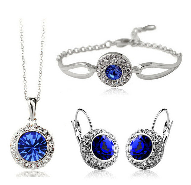 Korean Style Women's Jewelry Set with Earrings and Hand Decoration, Gold & Silver, 15.5cm+5cm Chain