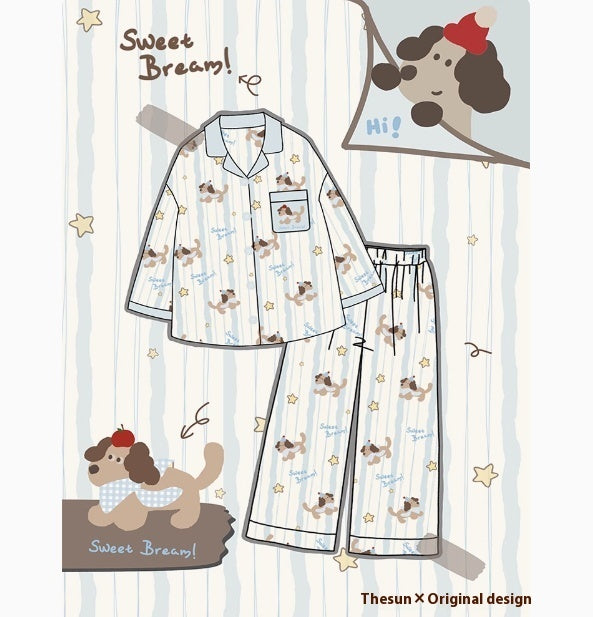 Women’s Cartoon Cotton Long-Sleeve Pajama Set