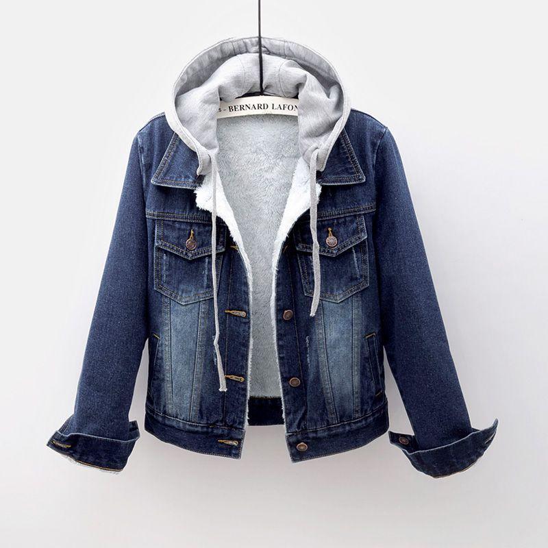 Winter Cotton Denim Coat Short Loose Fit