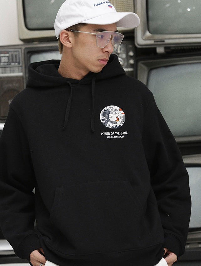 Street Retro Waves Casual Hooded Sweater for Men and Women