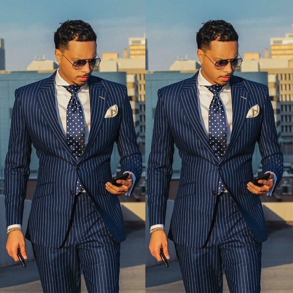 Striped Men's Business Casual Three-Piece Suit