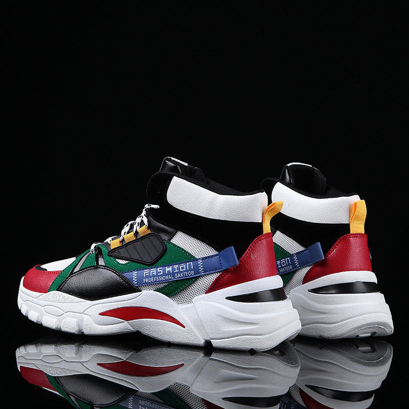 Breathable High-Top Sneakers in Green, Black & Gray, Sizes 39-44