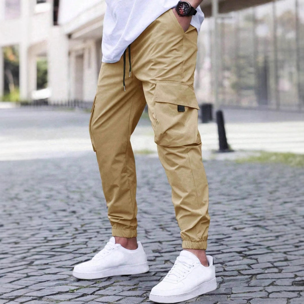 Workwear Casual Drawstring Elastic Waist Track Pants