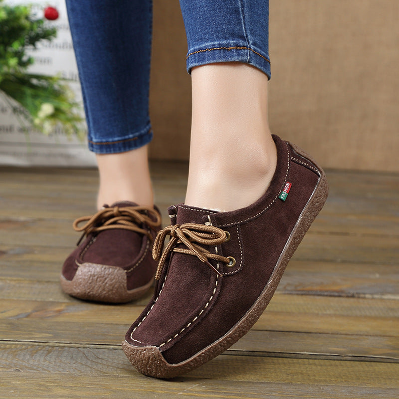 Chaussures plates décontractées pour femmes enceintes en cuir recyclé