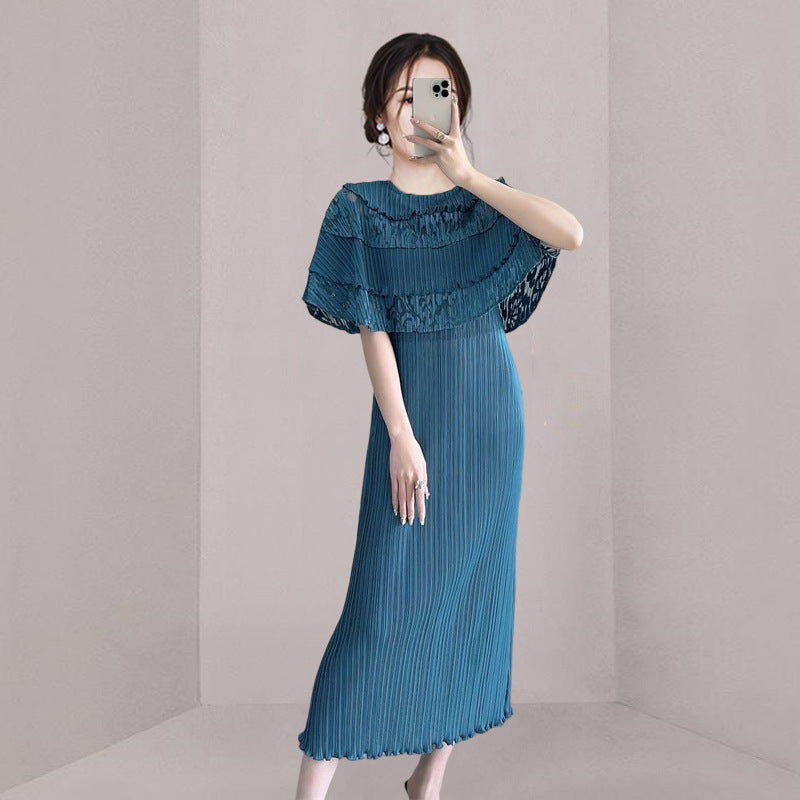 Socialite Ruffled Off-the-Shoulder Collar Waist Vacation Dress
