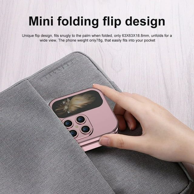 Téléphone portable 2G à écran pliable double SIM double veille, petit téléphone à clapet