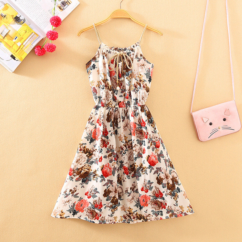 Women's Fresh Printed Sleeveless Short Dress One Size