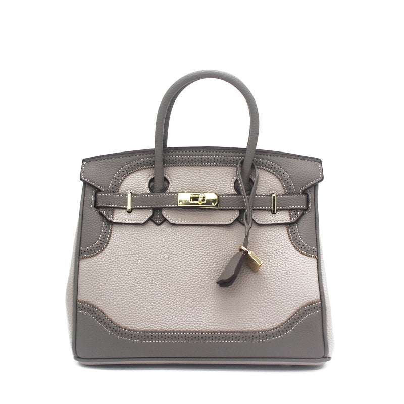 Locked Vintage Platinum PU Shoulder Bag