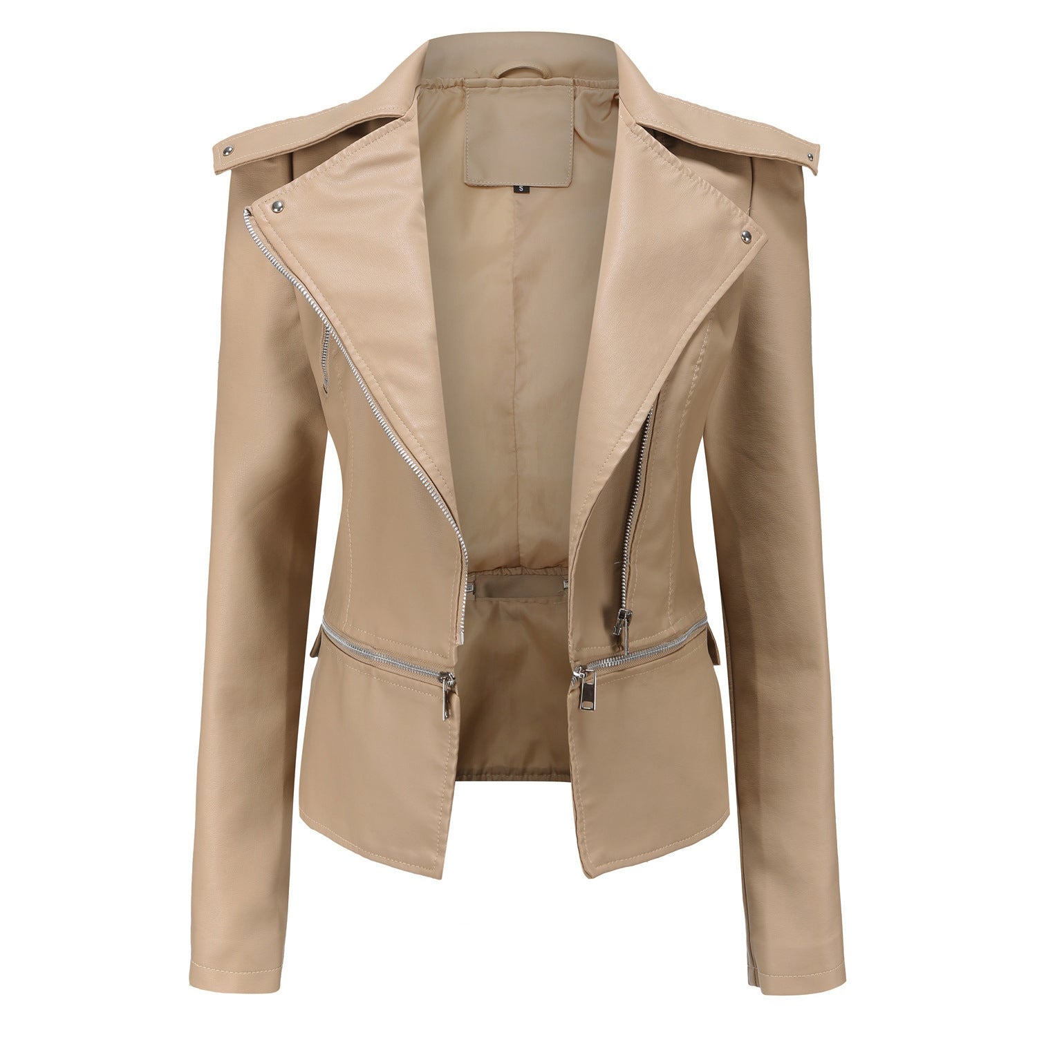 Slim Fit Motorcycle Jacket in Faux Leather, Multiple Colors & Sizes