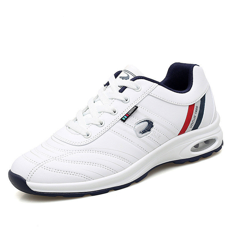 Men's Casual Leather Sneakers Flat Heel Dad Shoes