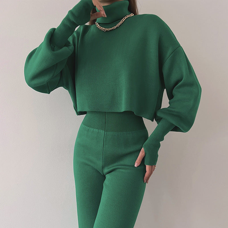 Haut ample à col roulé et manches longues pour femme, collection automne-hiver européenne et américaine