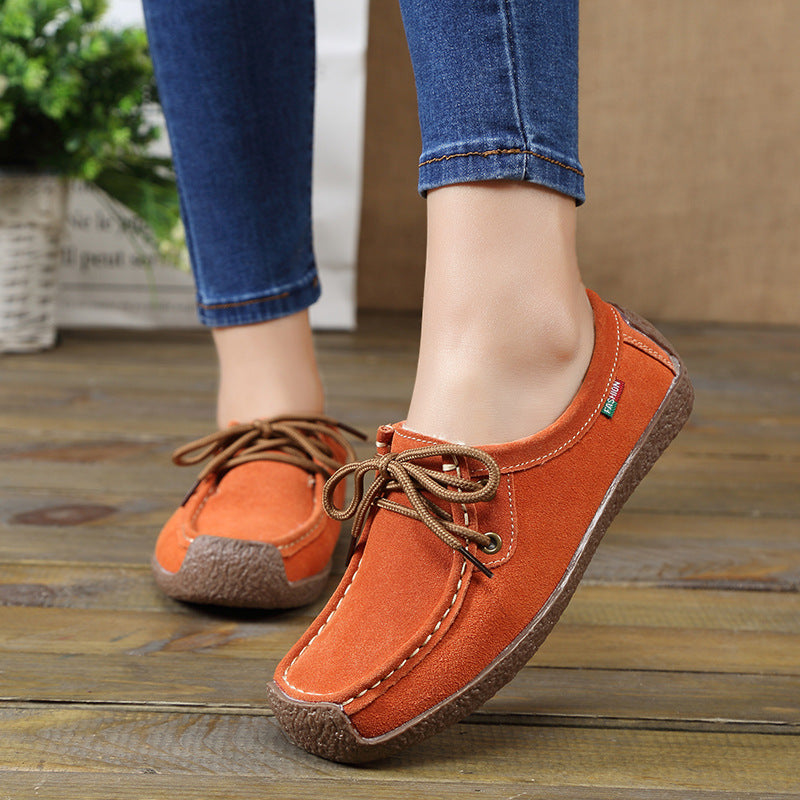 Women’s Lace-Up Flat Frosted Sneakers with Cross Straps