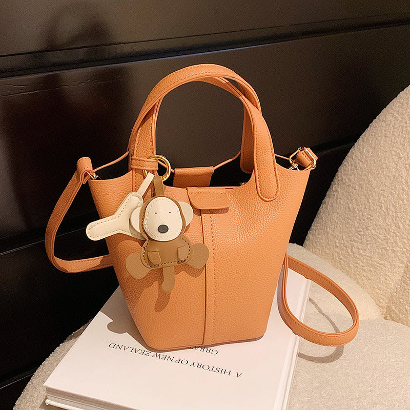 Popular Women's Small PU Bucket Bag Crossbody with Texture