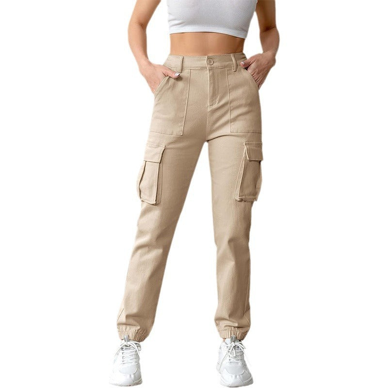 European & American Style Women's High Waist Casual Jogging Overalls