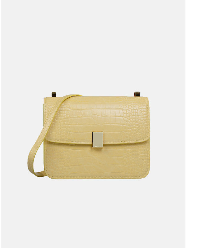 Pattern Women's PU Leather Crocodile Messenger Tofu Bag – Light Luxury, All-Match, Small & Large Sizes