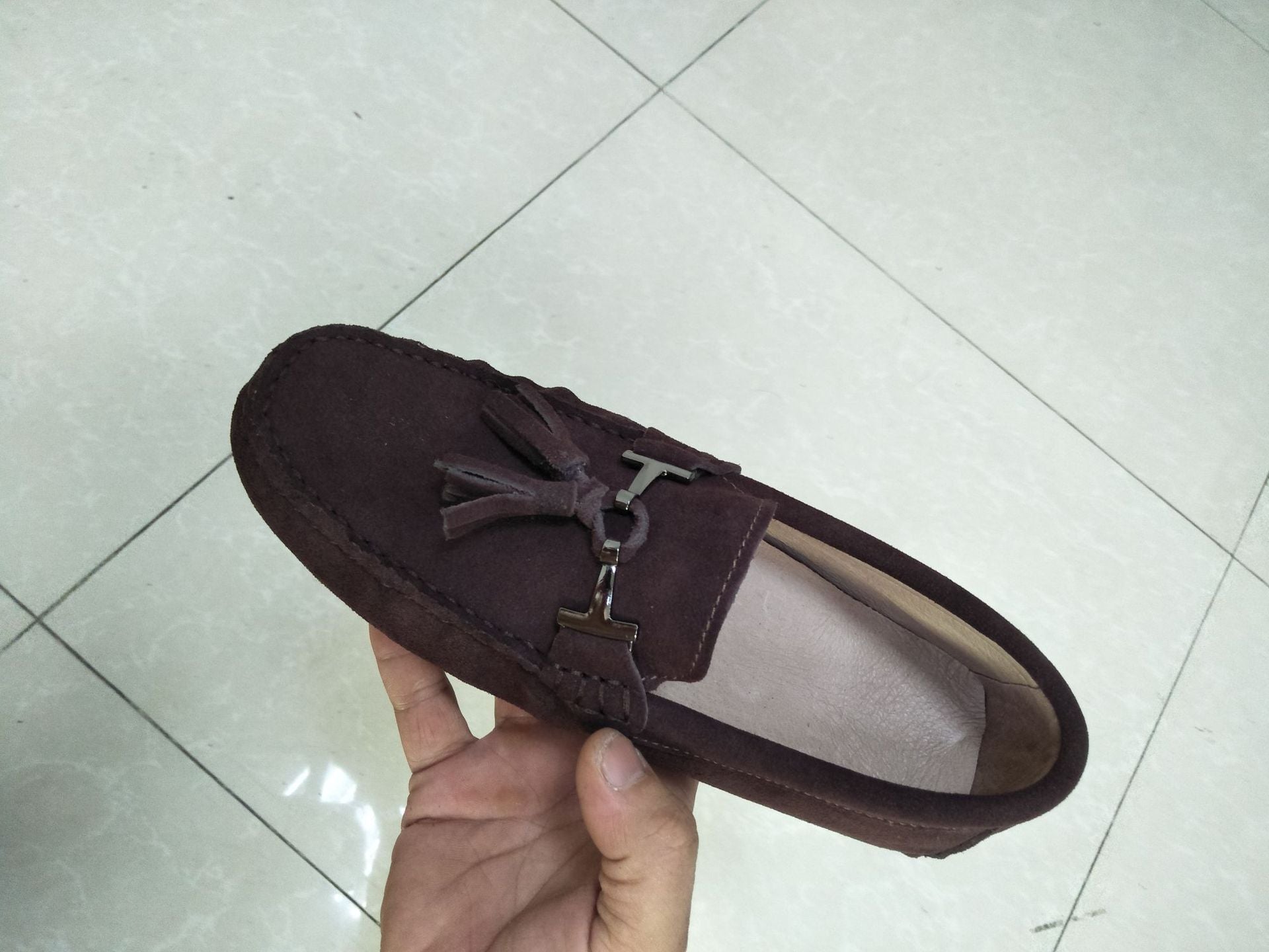 Casual Genuine Cowhide Leather Tassel Flats Shoes for Women
