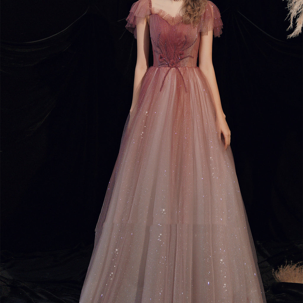 Robe de mariée coréenne dégradée rouge avec bandage pour femmes, tailles XS-L