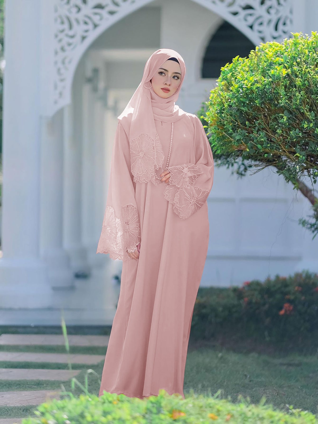 Muslim Women's Robe Malay Indonesian Dress With Headscarf