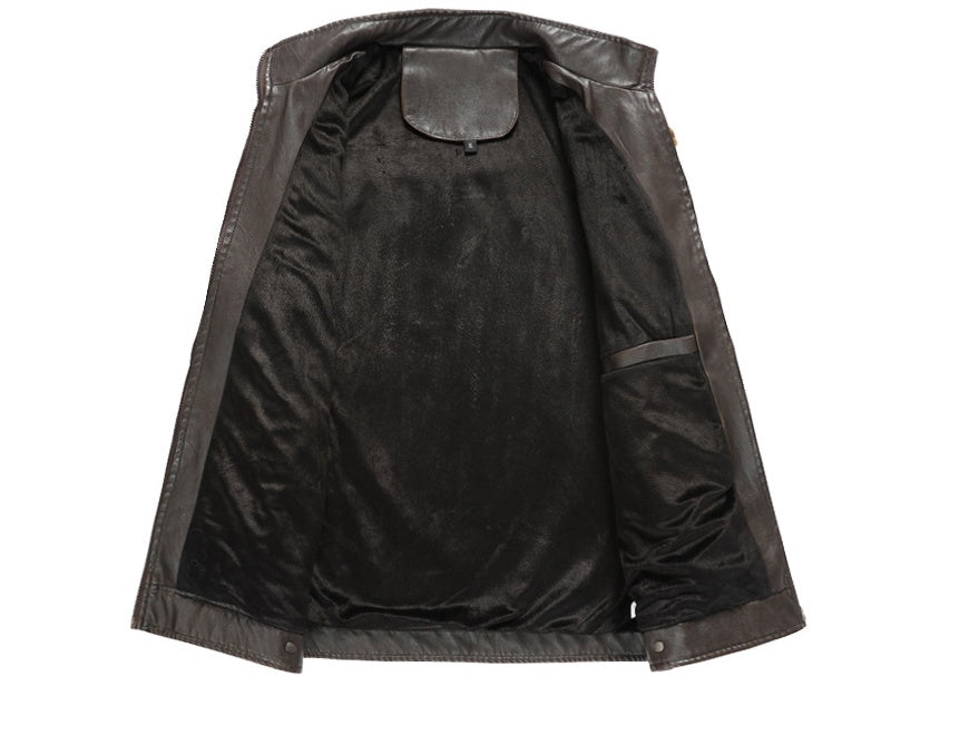 PU Leather Jacket With Soft Washed Finish