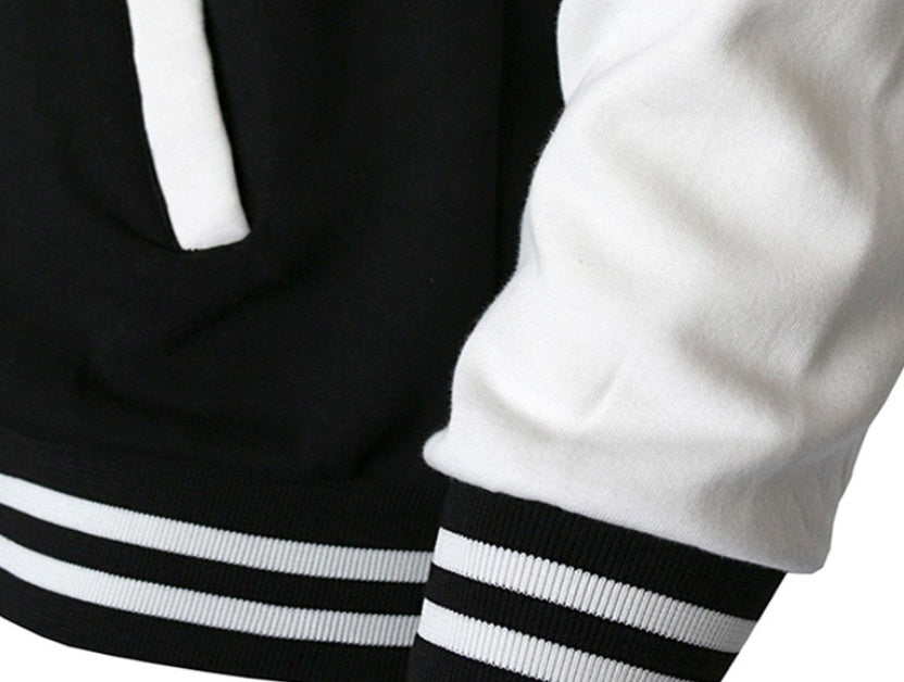Veste de baseball en coton pour homme à col rond