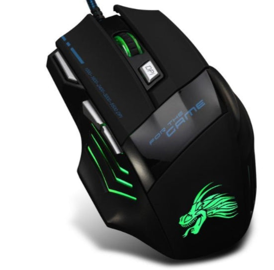 Souris de jeu filaire professionnelle 5500 DPI 7 boutons USB noire