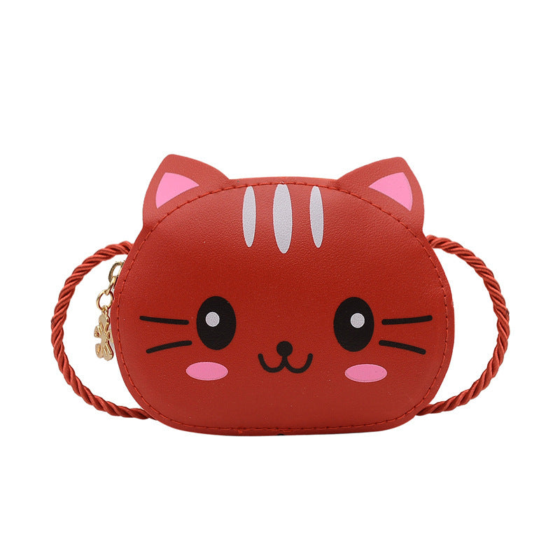 Mini sac à bandoulière mignon en dessin animé avec fermeture éclair pour enfants