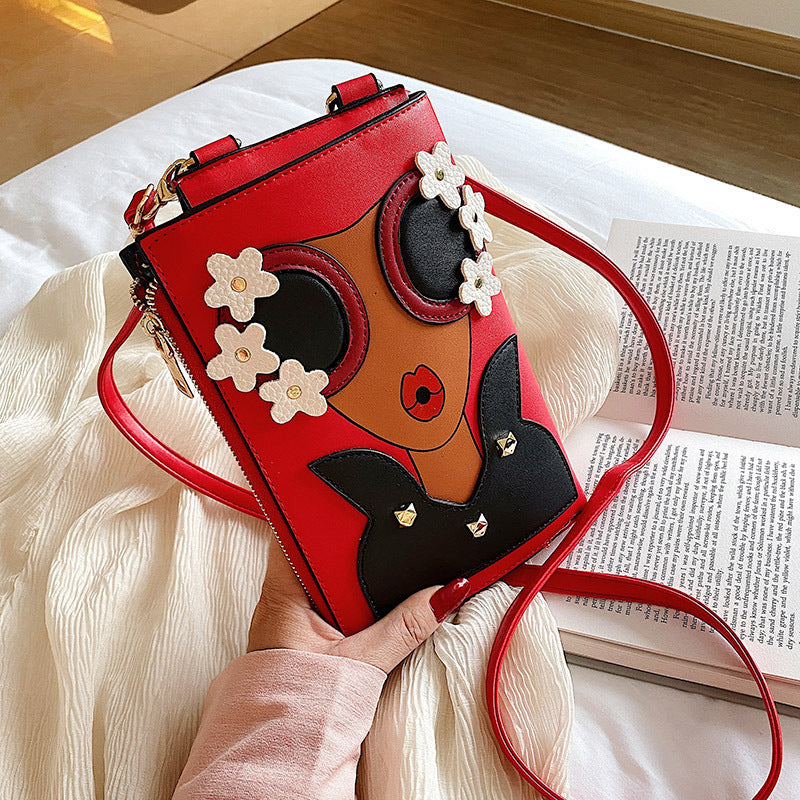 Personalized rivet street tide diagonal handbag