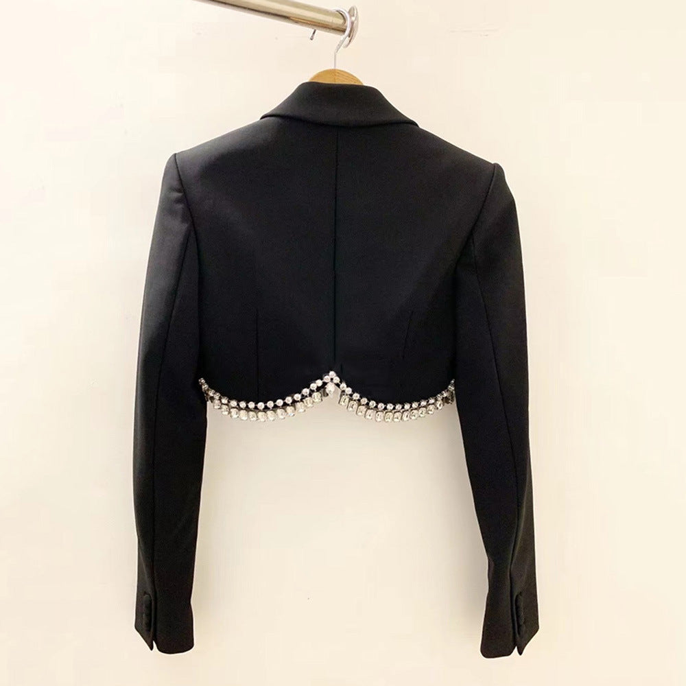 Long Sleeve Tassel Top and Short Skirt Two-Piece Set