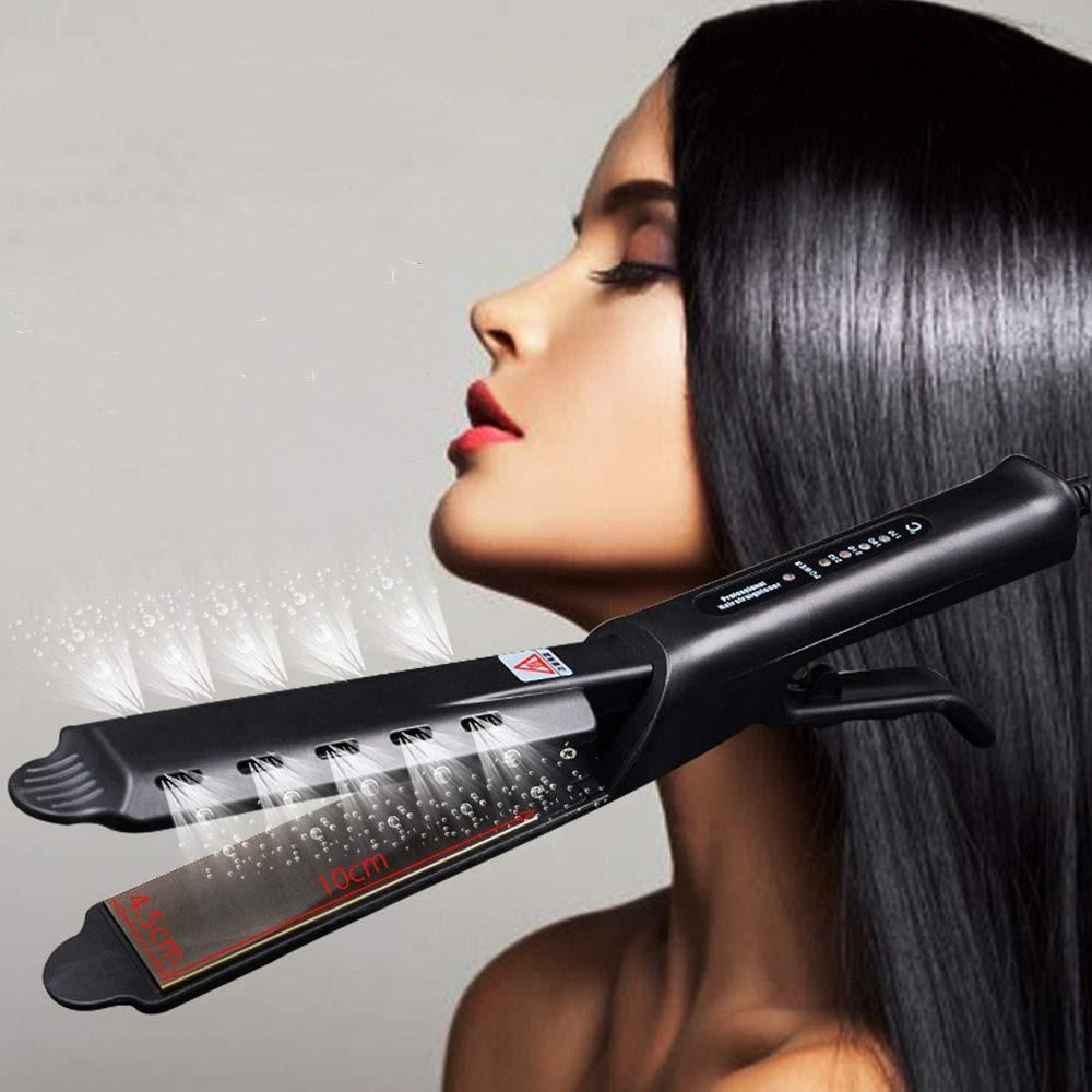 Hairdressing Straightener with Large Panel and 4-Level Temperature Control