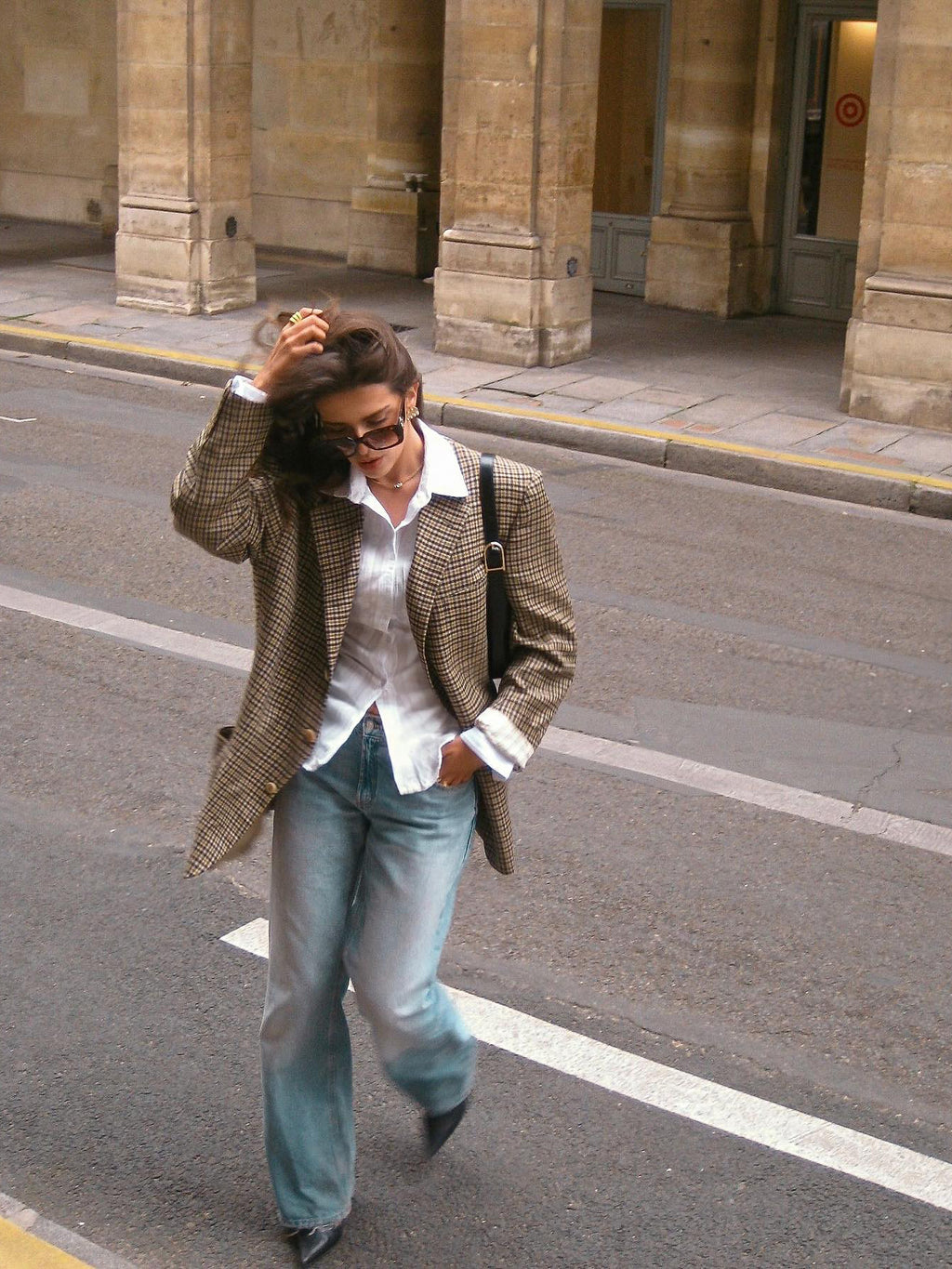 Elegant Plaid Polyester Blazer for Work & Daily Wear