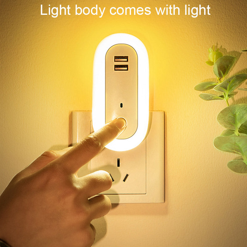 USB Remote Control LED Wall Lamp with Timing and Dimming Night Light Socket