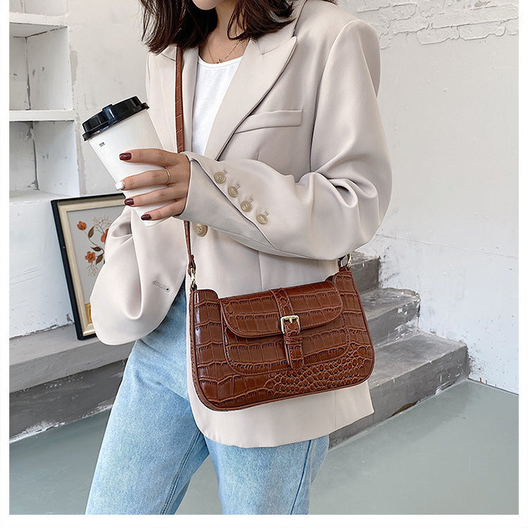 All-Match PU Leather Shoulder Crossbody Bag 25CM