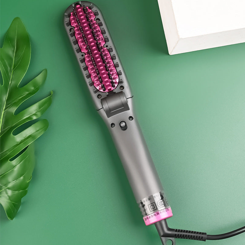 Dual Purpose Negative Ion Electric Hair Straightening Comb - Green, Ceramic Glaze, 390x144x45mm