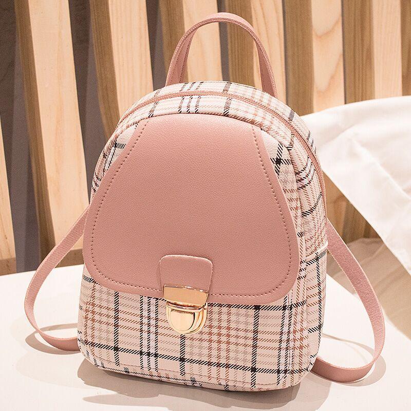 Ladies Small One Shoulder Diagonal Backpack with Stripes