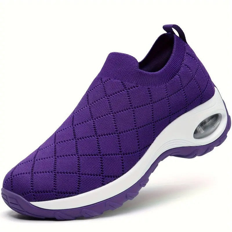Chaussures décontractées à enfiler à carreaux multicolores pour femme