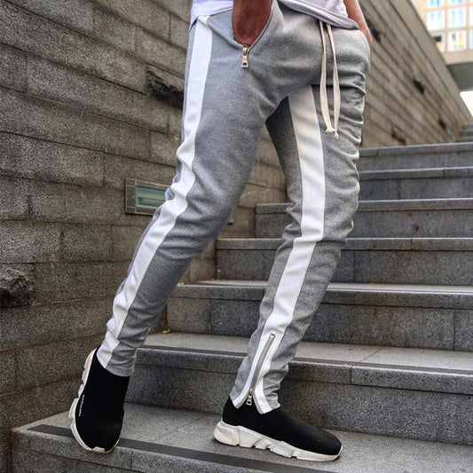 Men's Workout Jogging Pants Fitness Zipper Pockets