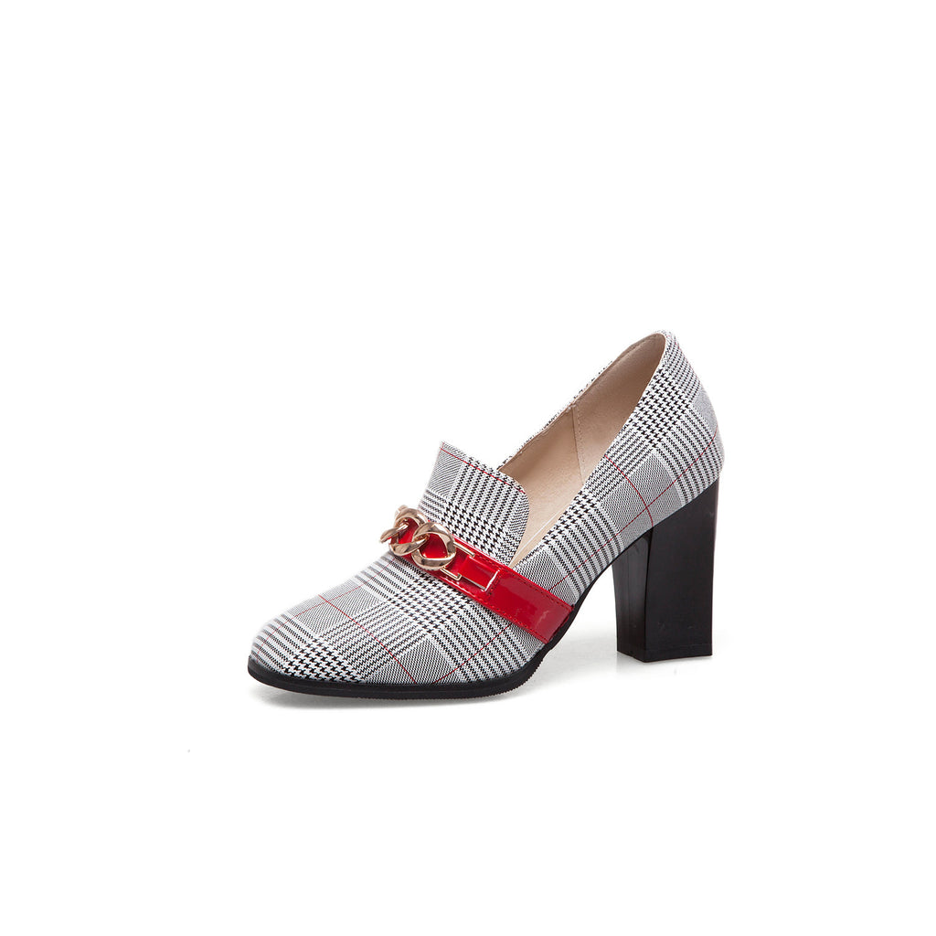 Chaussures Plates pour Femme Décoratives en Métal à Bout Carré
