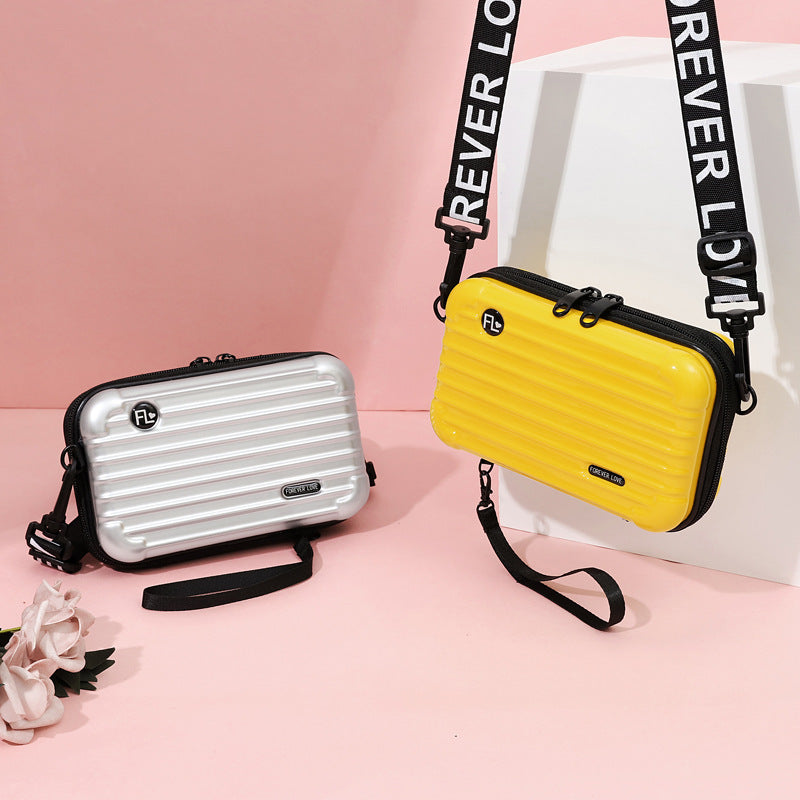 Mini Suitcase Messenger Bag for Women with Zipper Closure