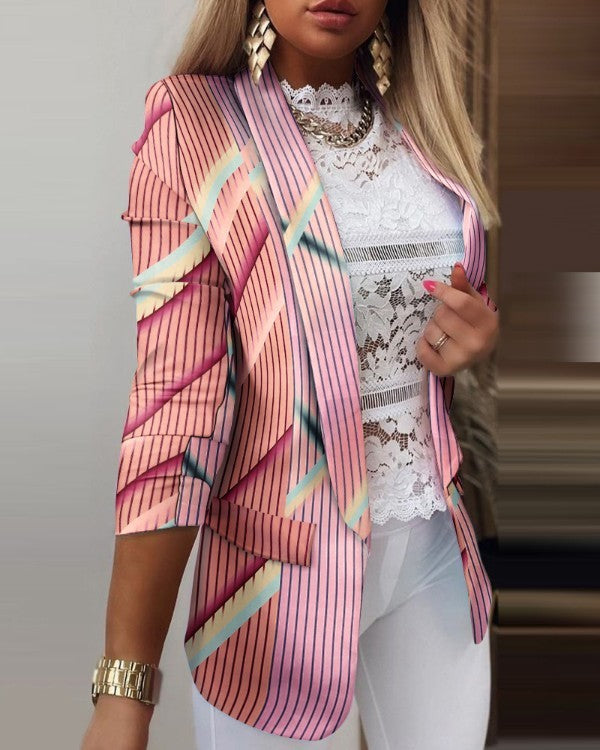 Fashion lapel slim cardigan temperament suit jacket women