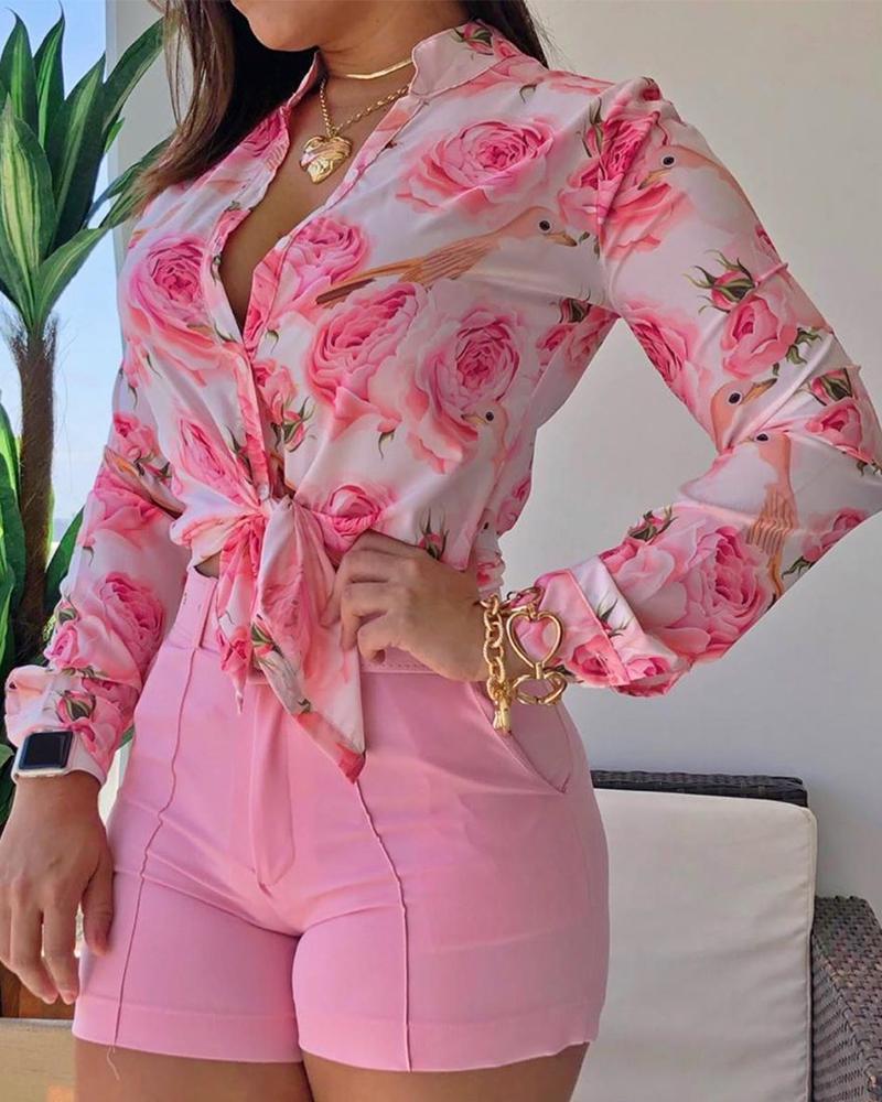 Chemise imprimée en polyester pour l'automne et le printemps