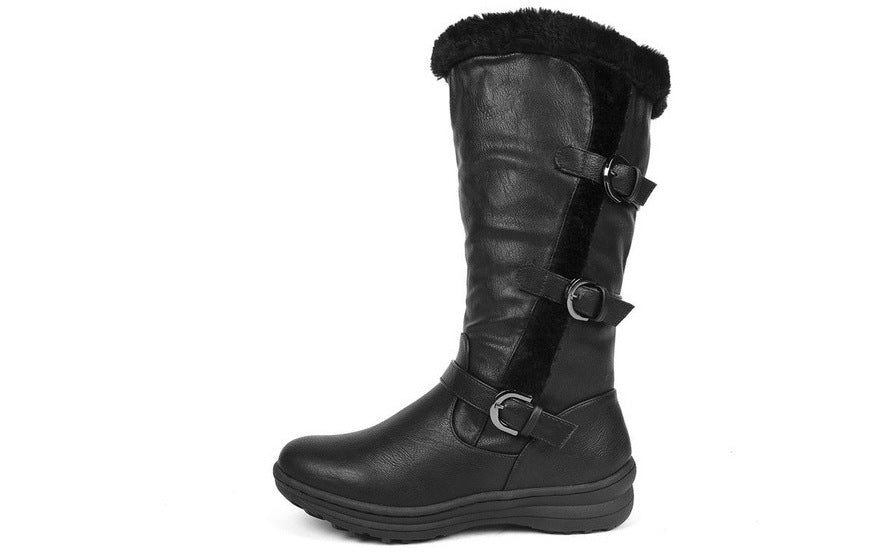 Plus Size Rivet Mid Heel High Boots
