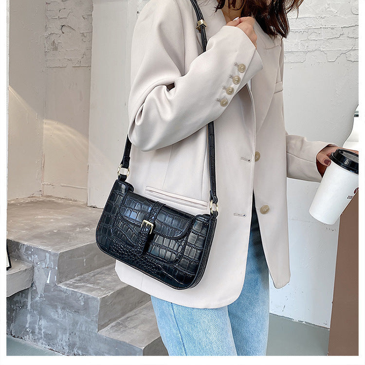 All-Match PU Leather Shoulder Crossbody Bag 25CM