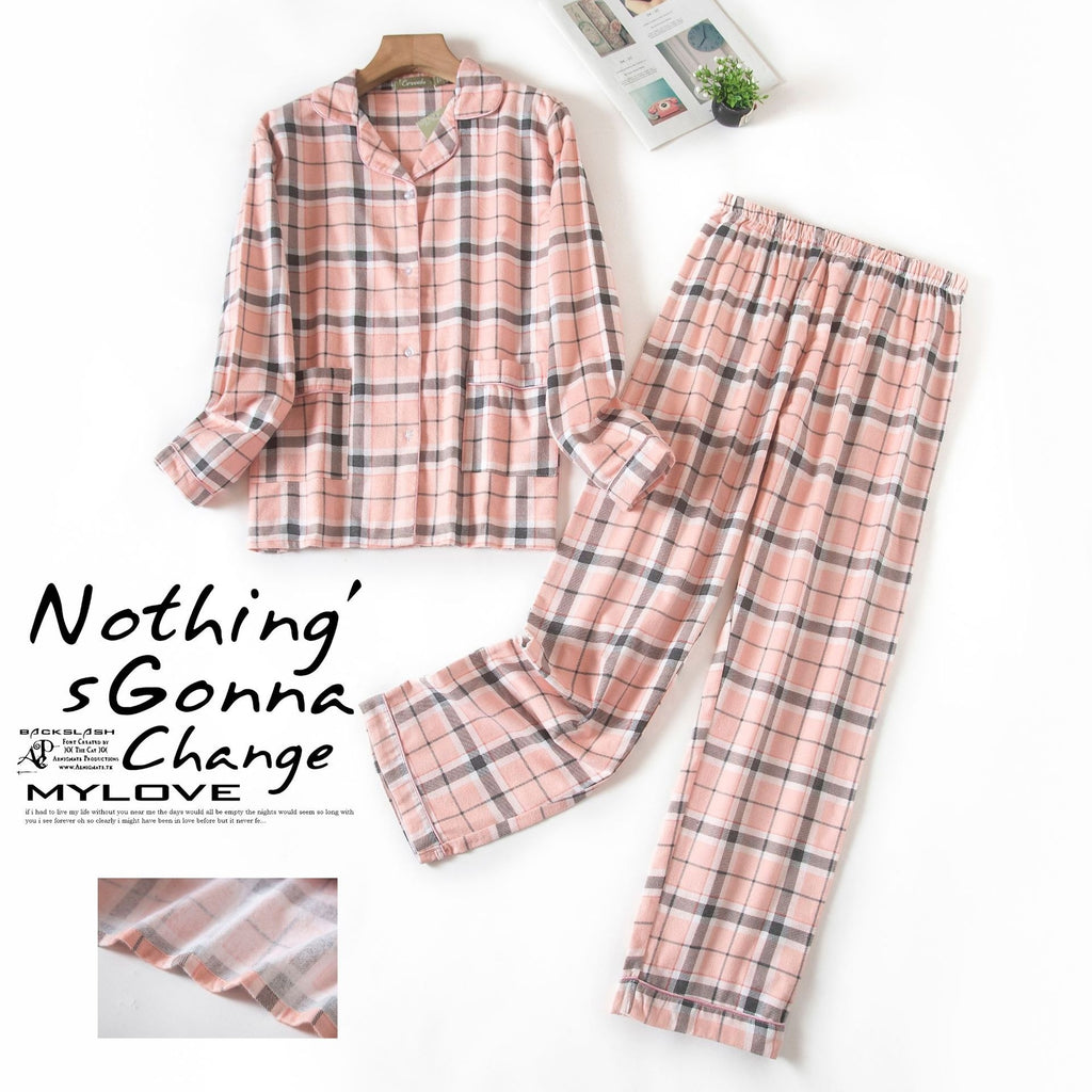 Ensemble de pyjama en flanelle à manches longues pour femme