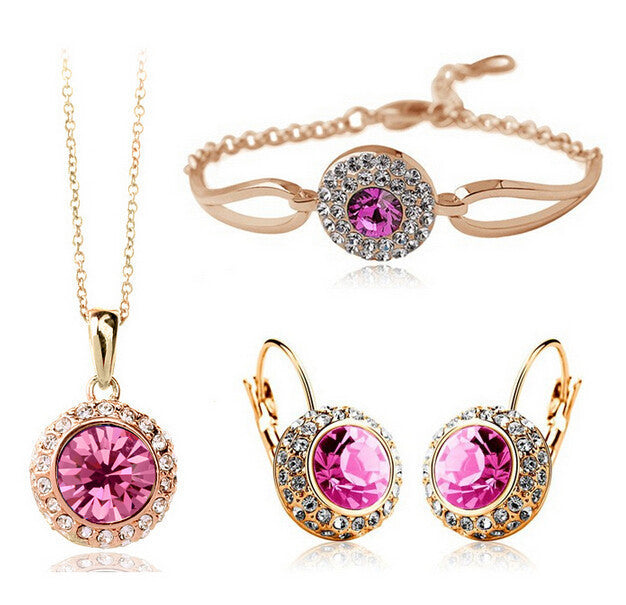 Korean Style Women's Jewelry Set with Earrings and Hand Decoration, Gold & Silver, 15.5cm+5cm Chain