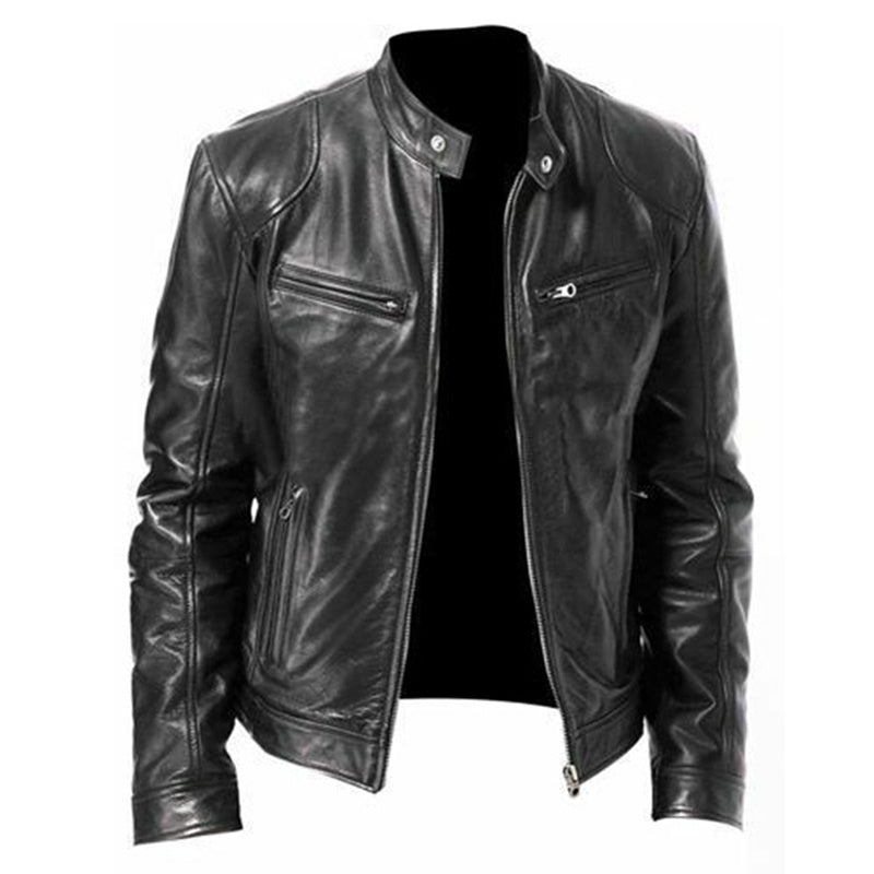 Slim PU Leather Jacket