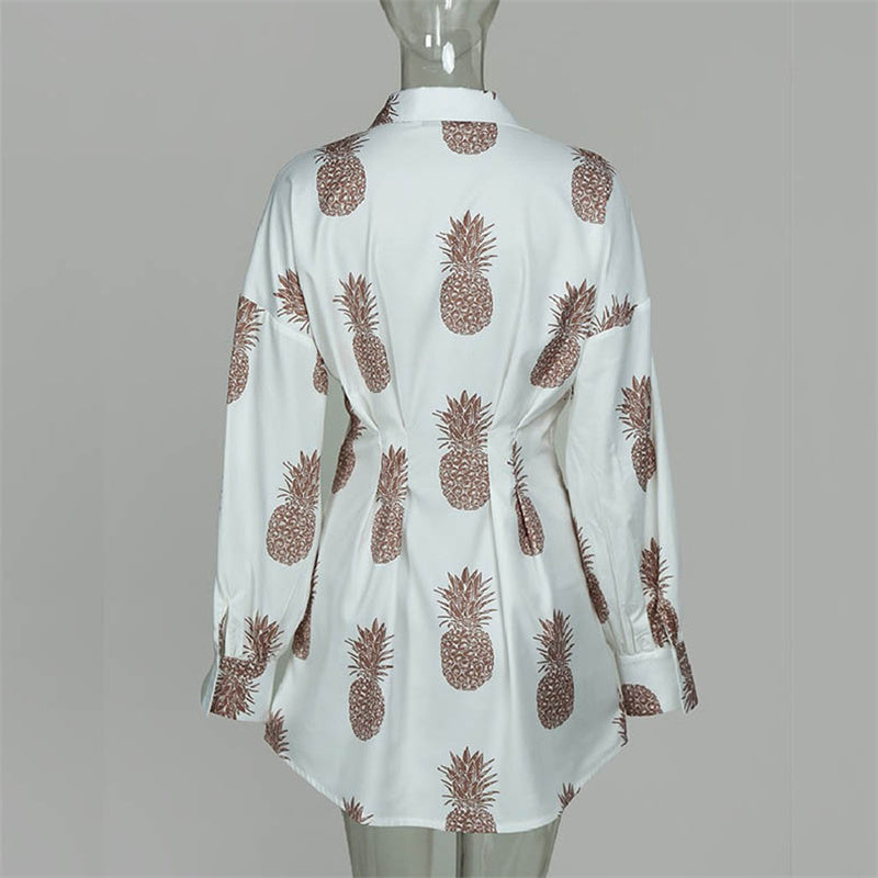 Chemise blanche en polyester à la taille
